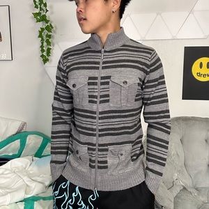 Striped Neck Jacket Small